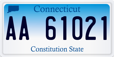 CT license plate AA61021