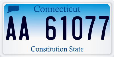 CT license plate AA61077