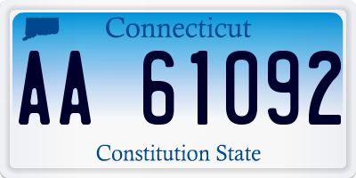 CT license plate AA61092