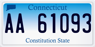 CT license plate AA61093