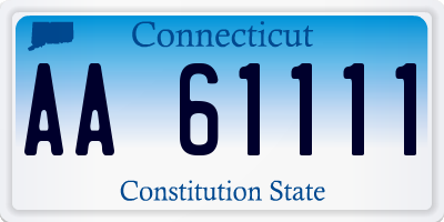 CT license plate AA61111