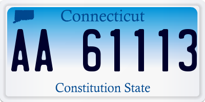 CT license plate AA61113