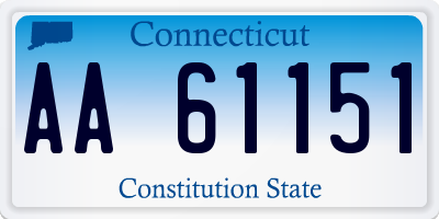 CT license plate AA61151