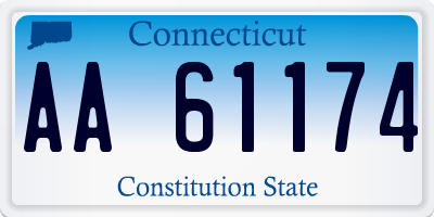 CT license plate AA61174