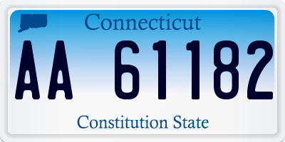 CT license plate AA61182