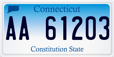 CT license plate AA61203