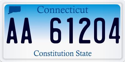 CT license plate AA61204