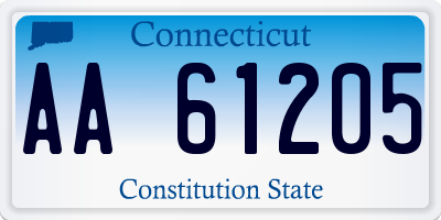 CT license plate AA61205