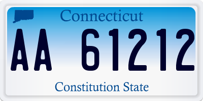 CT license plate AA61212