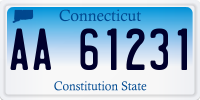 CT license plate AA61231