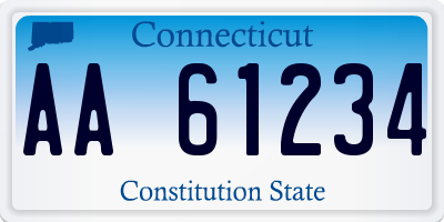 CT license plate AA61234