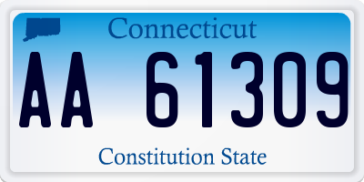 CT license plate AA61309