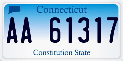 CT license plate AA61317