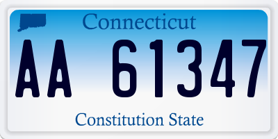 CT license plate AA61347