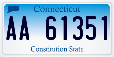 CT license plate AA61351