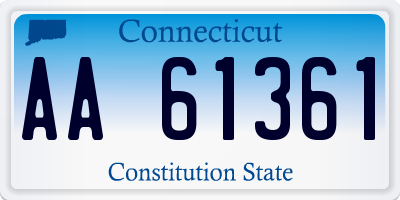 CT license plate AA61361