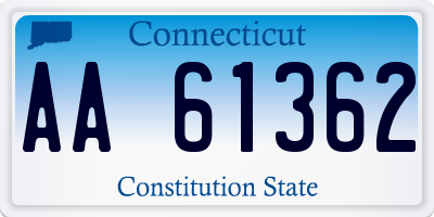 CT license plate AA61362