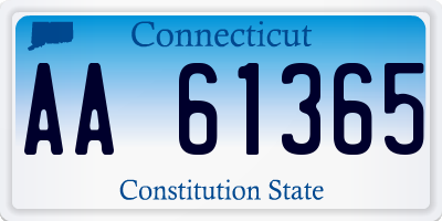 CT license plate AA61365