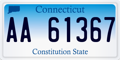 CT license plate AA61367
