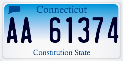 CT license plate AA61374