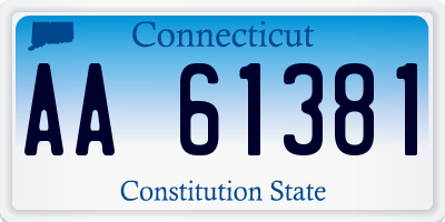 CT license plate AA61381