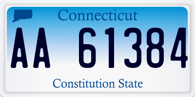 CT license plate AA61384