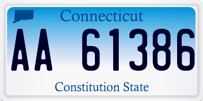 CT license plate AA61386