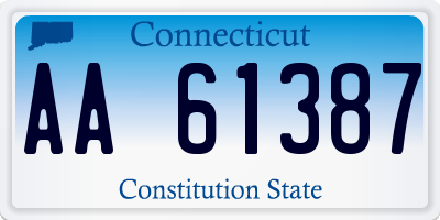 CT license plate AA61387