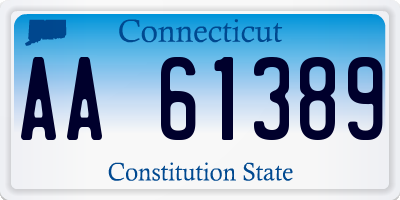 CT license plate AA61389