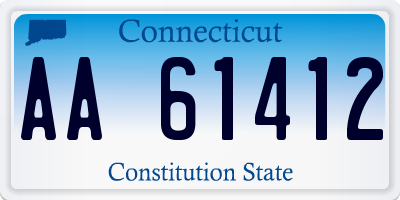 CT license plate AA61412