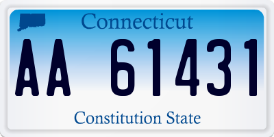 CT license plate AA61431