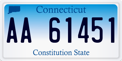 CT license plate AA61451