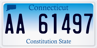 CT license plate AA61497