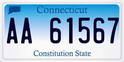 CT license plate AA61567