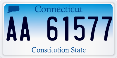 CT license plate AA61577