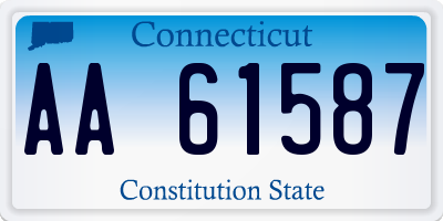 CT license plate AA61587