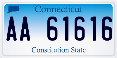 CT license plate AA61616