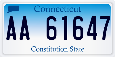 CT license plate AA61647