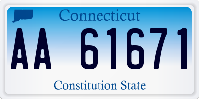 CT license plate AA61671