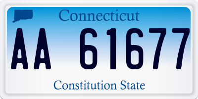 CT license plate AA61677