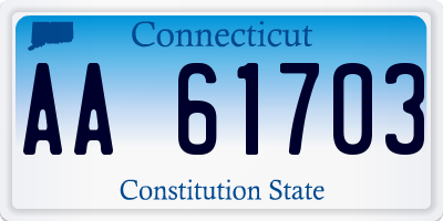 CT license plate AA61703