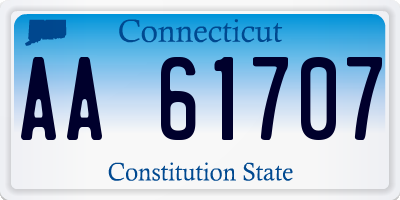 CT license plate AA61707