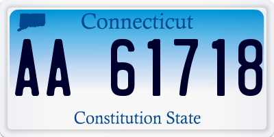 CT license plate AA61718