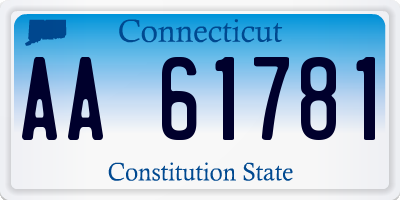 CT license plate AA61781