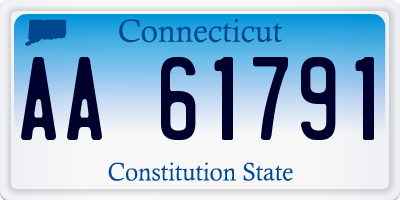 CT license plate AA61791