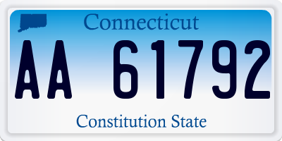 CT license plate AA61792