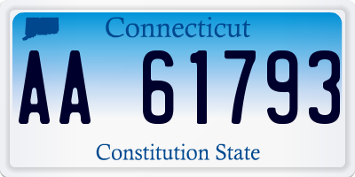 CT license plate AA61793