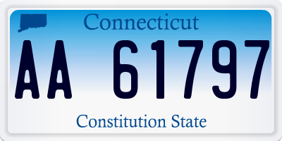 CT license plate AA61797