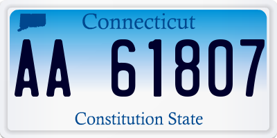 CT license plate AA61807