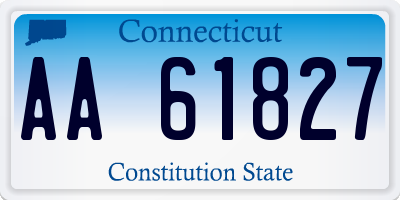 CT license plate AA61827